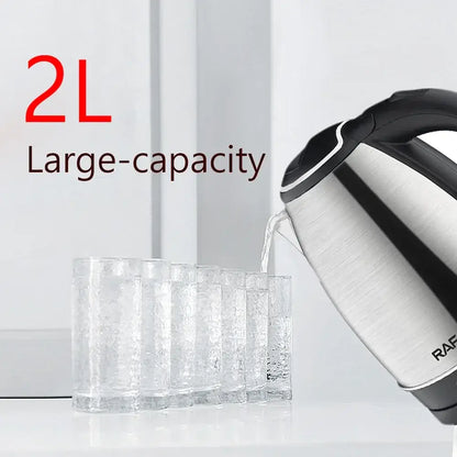 2L large-capacity stainless steel electric kettle for fast boil tea and coffee