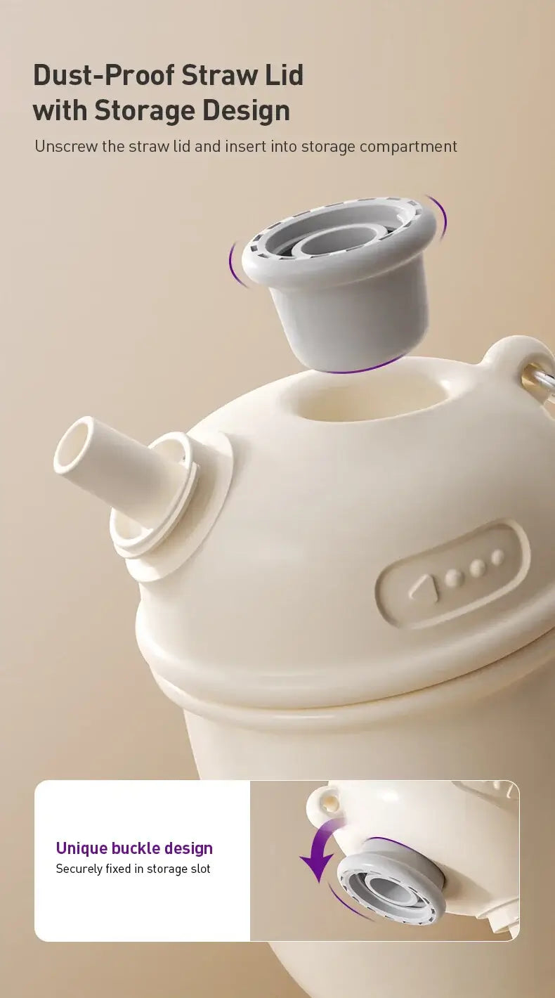 Avent Kids Vacuum Bottle For All-Day Temperature Control with dust-proof straw lid and storage design feature.