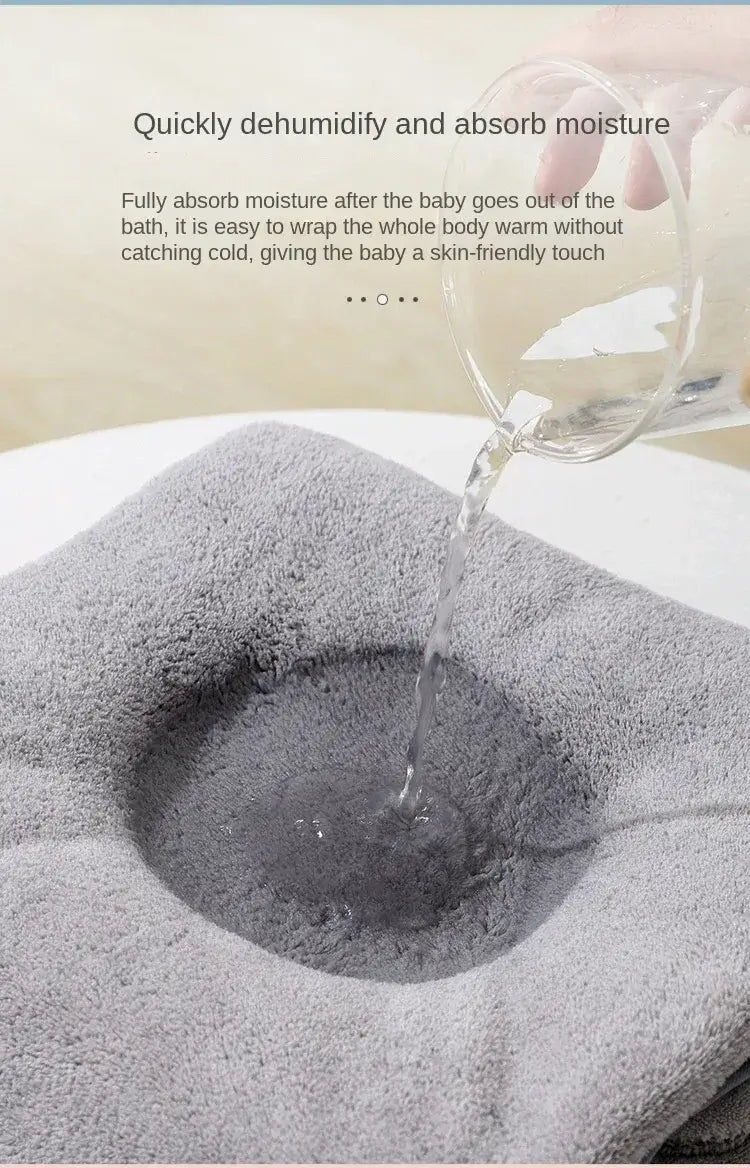 Baby Bath Towel – Luxuriously Ultra-Soft For Delicate Baby Skin + Hooded Design, 80x80 cm - gray hooded towel absorbing water quickly