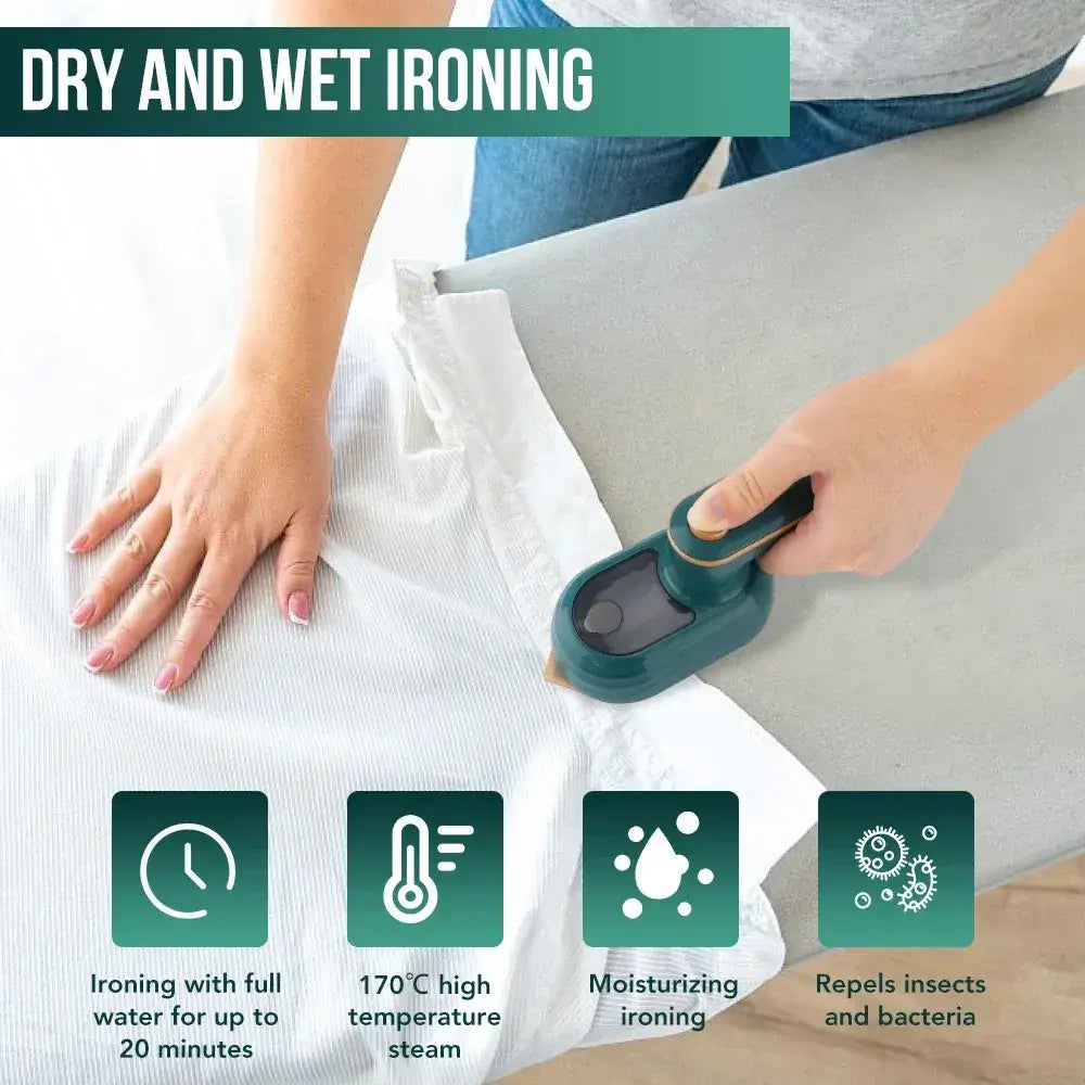 Garment Steamer – Wrinkle-Free Refresh On The Go + Foldable 180 Degree Rotating Head For Travel handheld 2-in-1 travel steamer smoothing shirt wrinkles