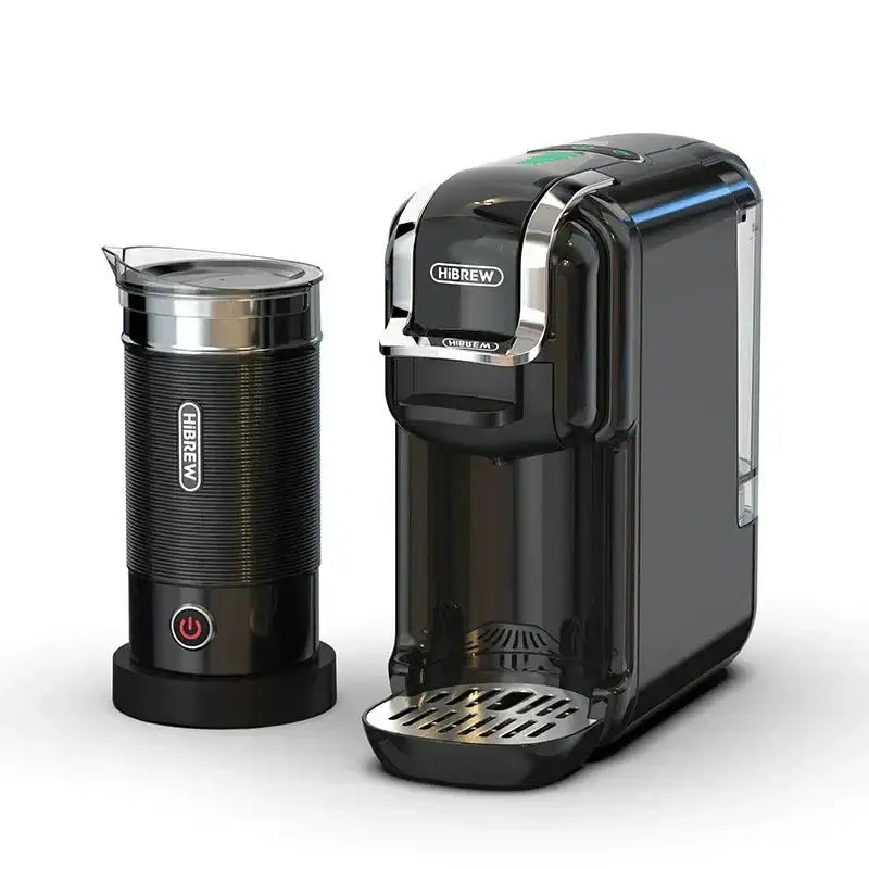 Fresh Coffee in Seconds – Nespresso & Dolce Gusto Compatible HiBREW 5‑in‑1 capsule and milk frother espresso machine