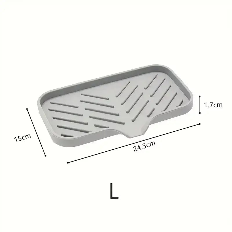 Kitchen Sink Sponge Holder – Dries Sponges Faster + Self-Draining Silicone Tray System compact self-draining silicone sponge tray