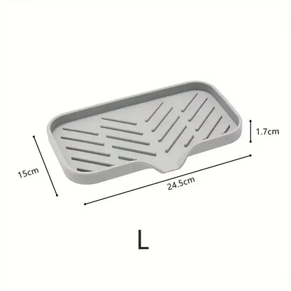 Kitchen Sink Sponge Holder – Dries Sponges Faster + Self-Draining Silicone Tray System compact self-draining silicone sponge tray