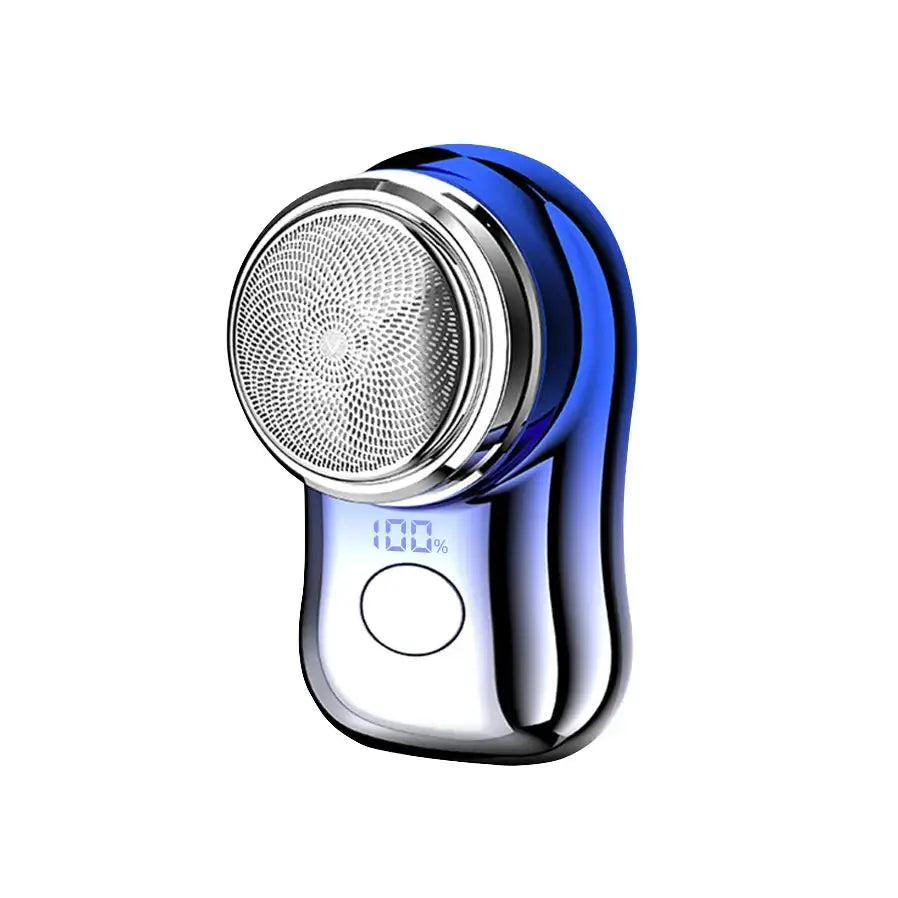 Rechargeable electric shaver for men with stainless steel blade and LED display for close, comfortable grooming.