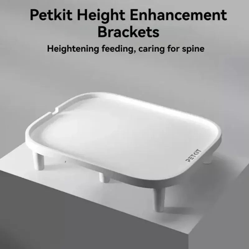 Raised Pet Feeder Stand – Mess-Free Meals + Closed Plastic Housing white PETKIT height enhancement brackets for Smart Pet Feeder Model X426