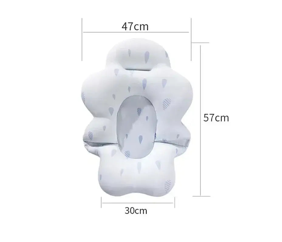 Baby Bath Mat - Secure Bath Time For Newborns + Non-Slip Pad white cushioned newborn bath support mat 47x57x30cm non-slip pillow