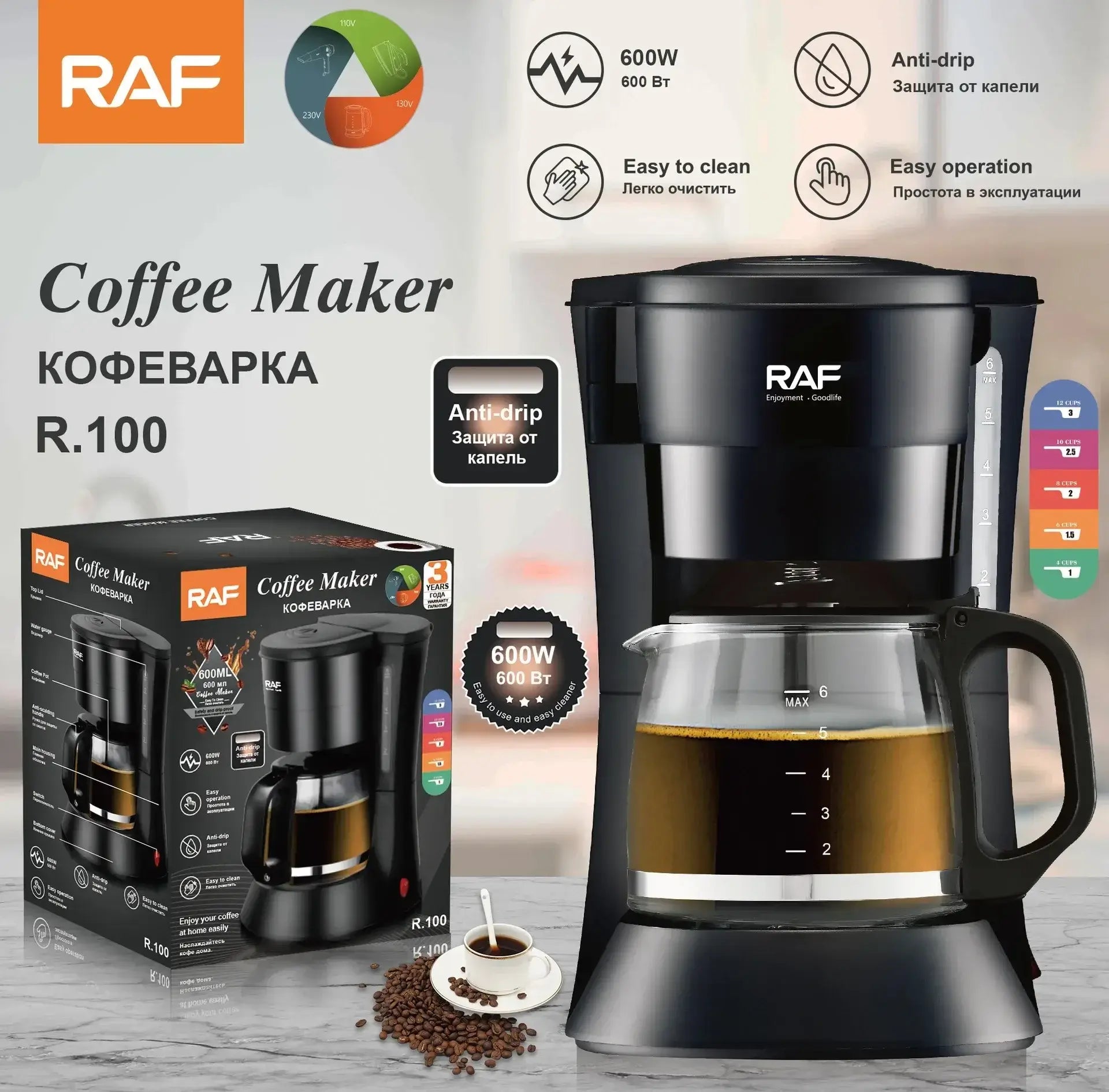 Coffee Maker - Space-Saving Design For Small Kitchens And Dorm Rooms + Reusable Filter And Hot Plate compact stainless steel drip coffee maker with hot plate