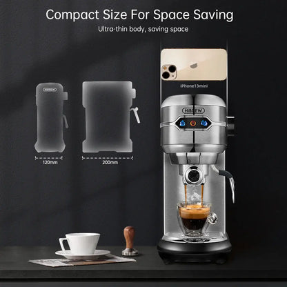 Espresso Machine – Cafe-Quality Espresso With Dense Crema And Rich Body + ESE Pod Compatible compact stainless steel 20-bar pump
