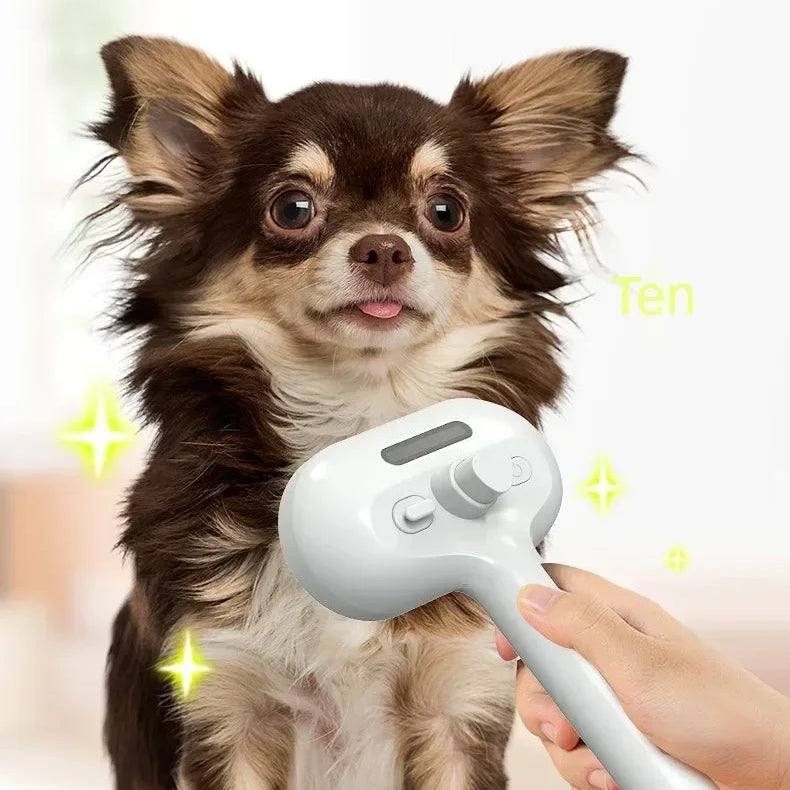 Multifunctional Pet Grooming Tool Combines Steam Spray Floating Hair Removal and Styling for Cats and Dogs All in One Device by Inovia Store