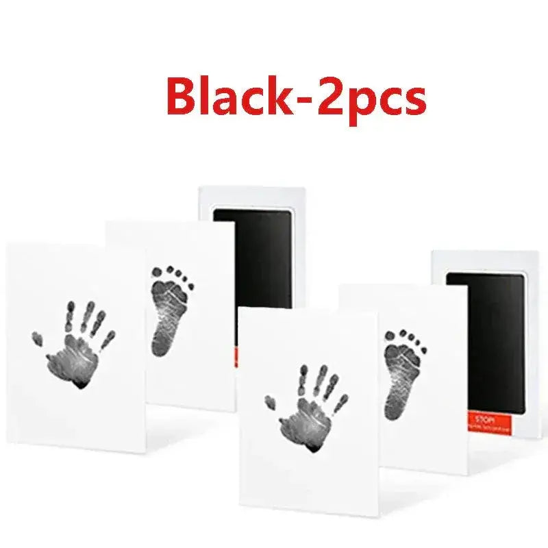 Baby Inkless Handprint Kit for Keepsakes – Mess-Free Prints + No-Touch Inkless Printing, black 2pcs with sample baby hand and foot prints