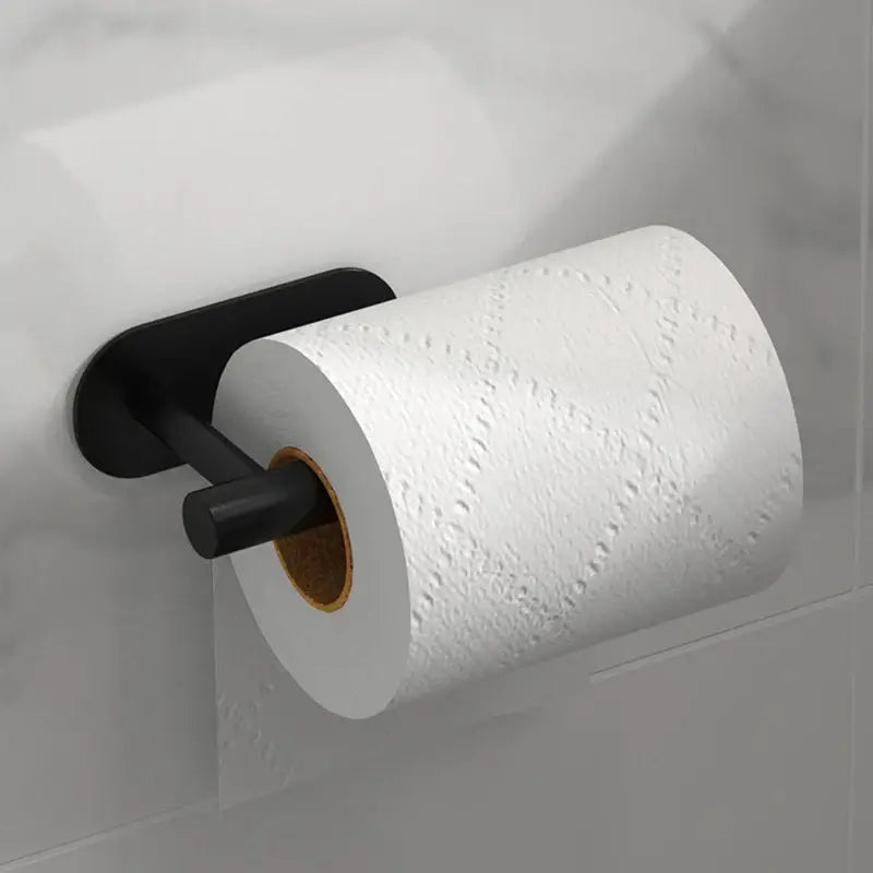 Paper Roll Holder – Moisture-Resistant + Drill-Free Wall Mount stainless steel wall-mounted paper towel holder, compact renter-friendly