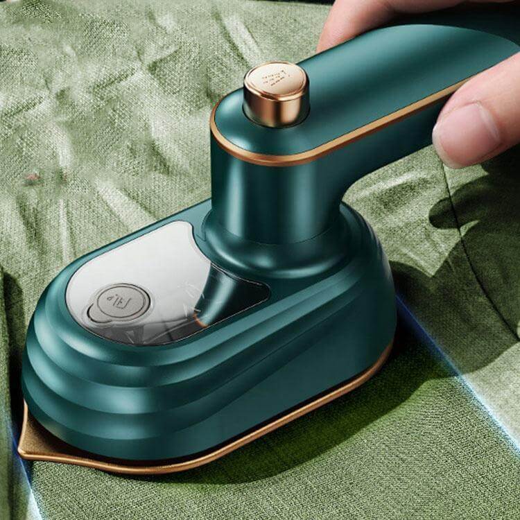 Garment Steamer – Wrinkle-Free Refresh On The Go + Foldable 180 Degree Rotating Head For Travel handheld travel steamer smoothing green fabric
