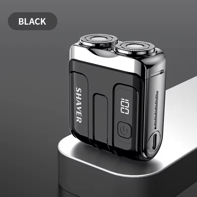 Travel Electric Shaver For Men Double Floating Magnetic Blade Head Portable Beard Knife Rechargeable MINI Rotary Electric Razor by Inovia Store