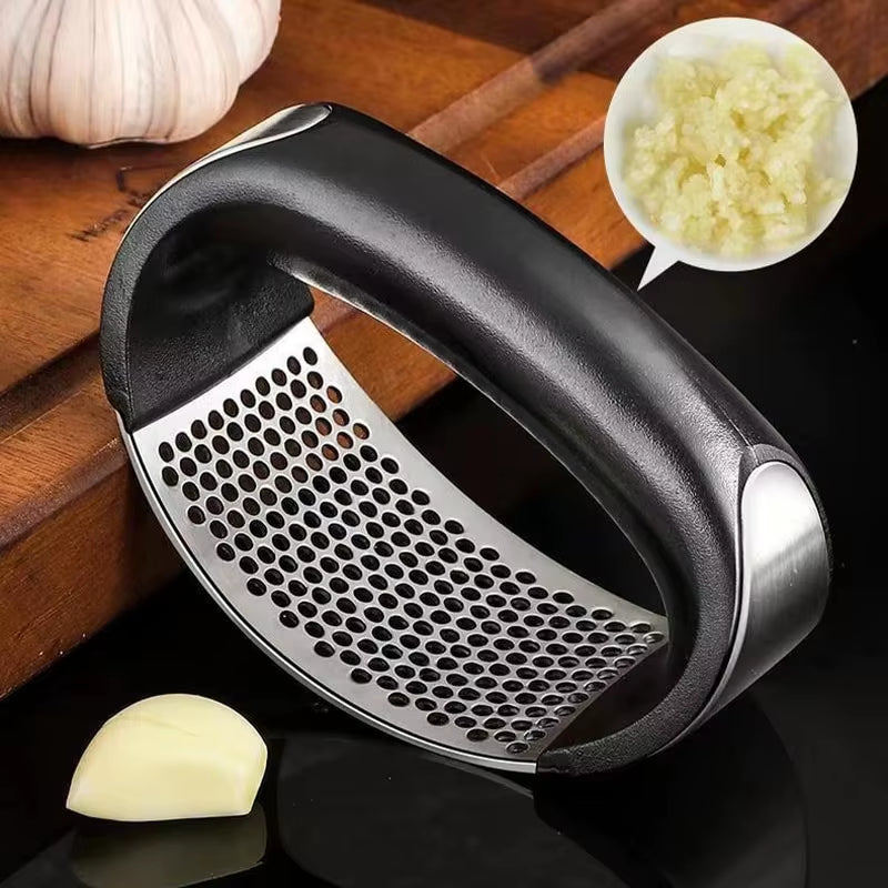 GarlicMaster™ Stainless Steel Garlic Press & Peeler – Manual Garlic Masher, Beater & Crusher