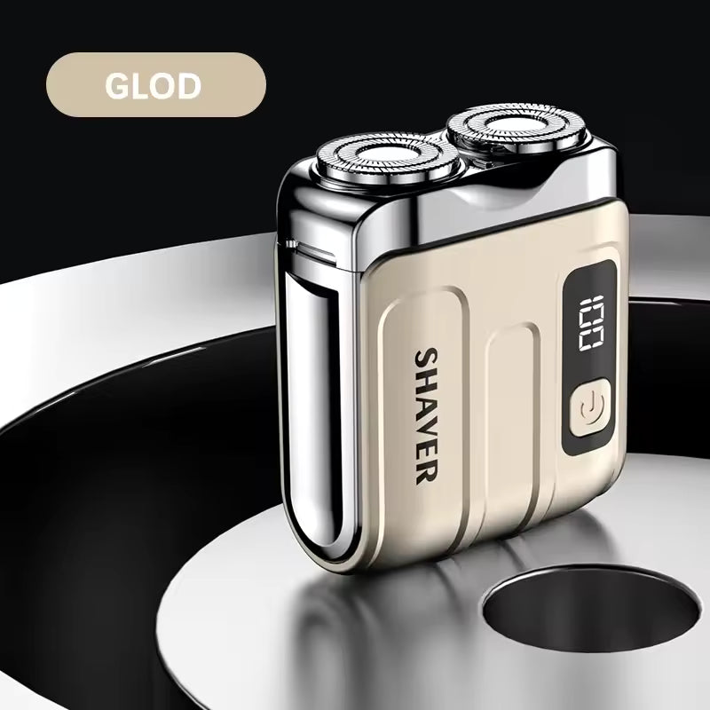Travel Electric Shaver For Men Double Floating Magnetic Blade Head Portable Beard Knife Rechargeable MINI Rotary Electric Razor by Inovia Store