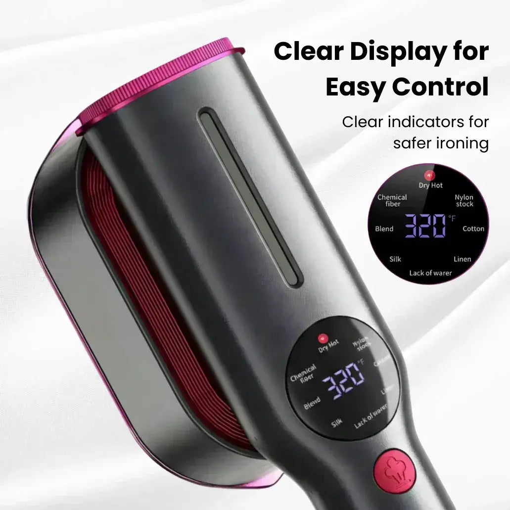 Garment Steamer – Fast Wrinkle Removal + 2-In-1 Portable Iron With Ceramic Heat Panel handheld steamer with digital display and ceramic heat panel