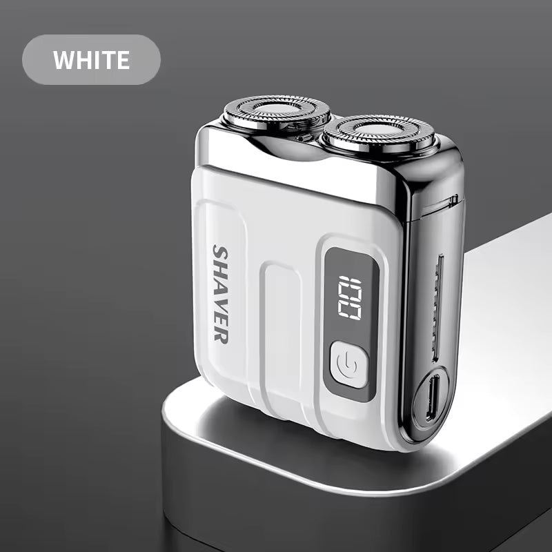 Travel Electric Shaver For Men Double Floating Magnetic Blade Head Portable Beard Knife Rechargeable MINI Rotary Electric Razor by Inovia Store