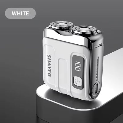 Travel Electric Shaver For Men Double Floating Magnetic Blade Head Portable Beard Knife Rechargeable MINI Rotary Electric Razor by Inovia Store